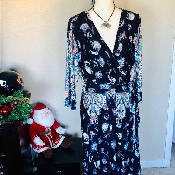 💙 Vintage Women's V Neck dress size medium - Picture 8 of 11